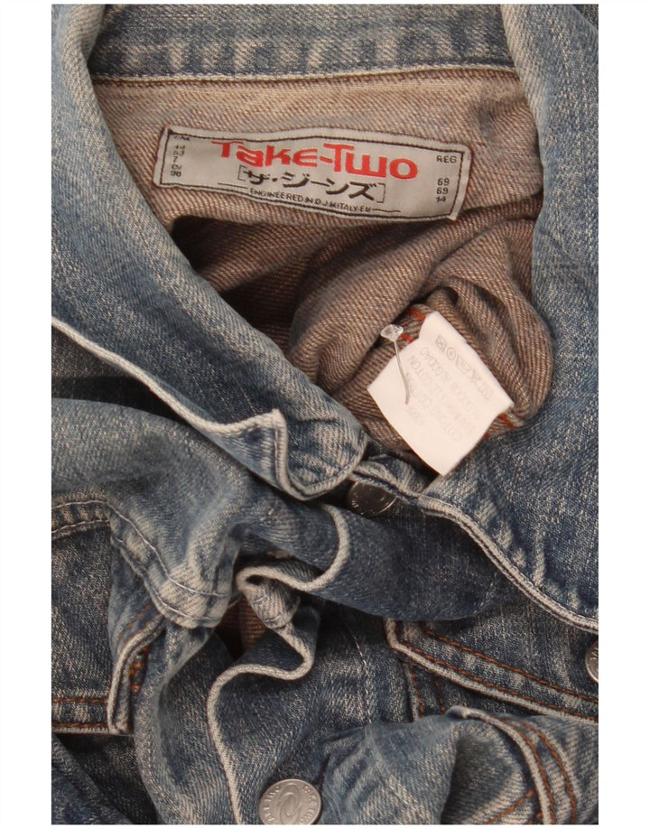 Πάρτε Two Mens Denim Jacket UK 40 Large Blue Cotton