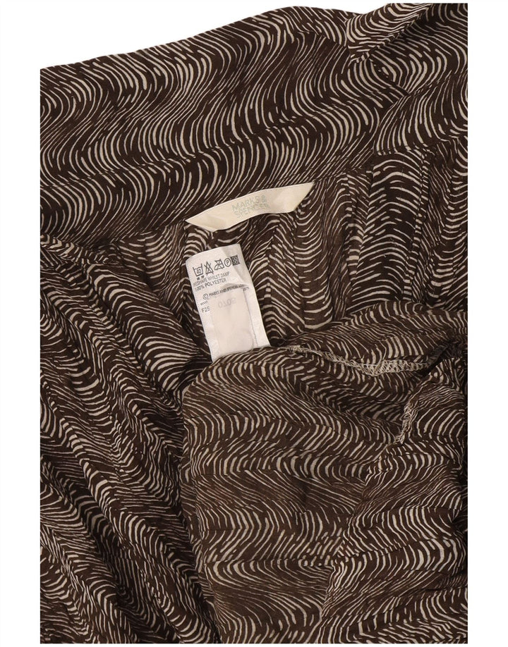 Marks & Spencer Γυναικείο Πουκάμισο Μπλούζα UK 18 XL Καφέ Γεωμετρικός Πολυεστέρας