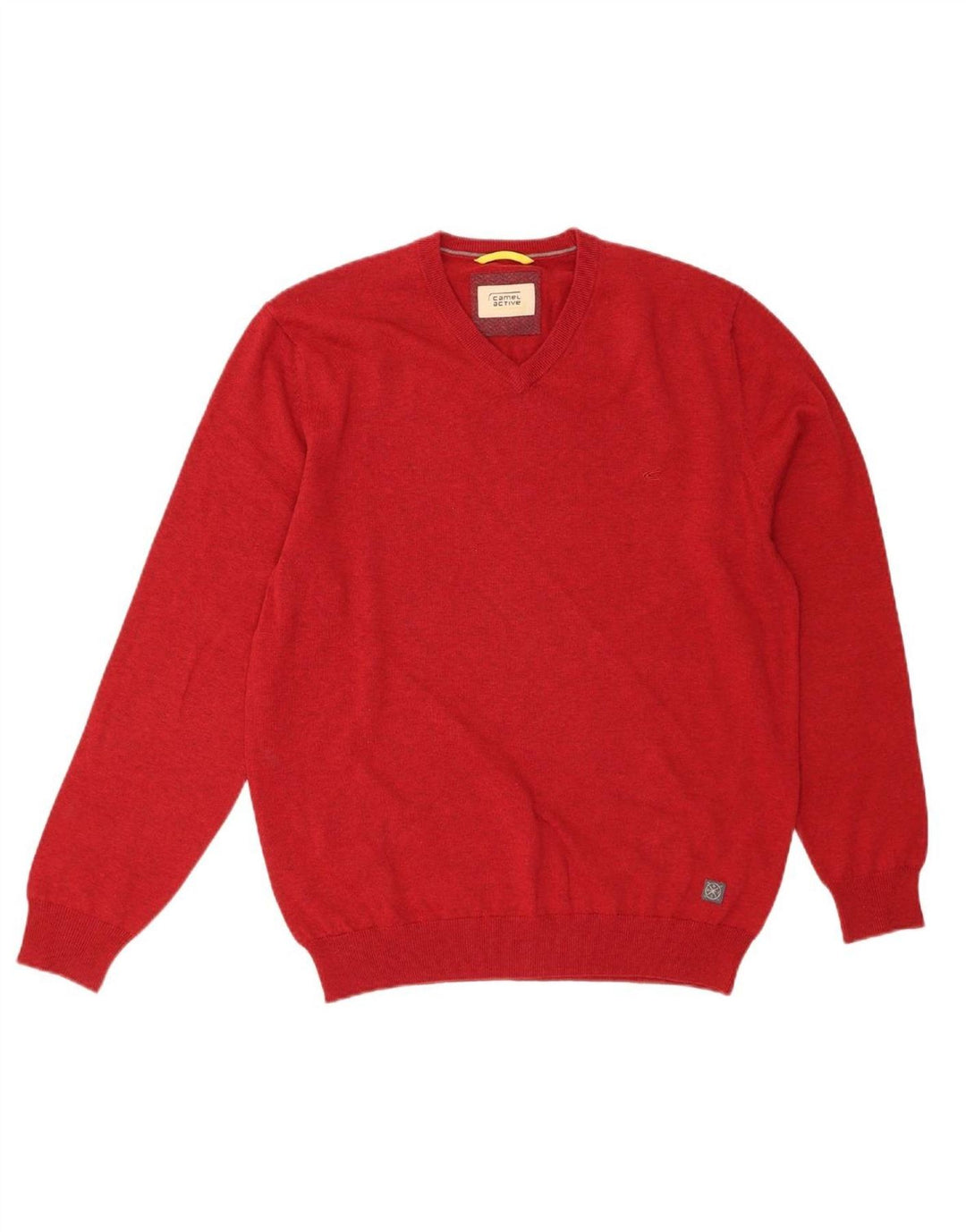 CAMEL ACTIVE Mens V-Neck Jumper Sweater Large Red Cotton