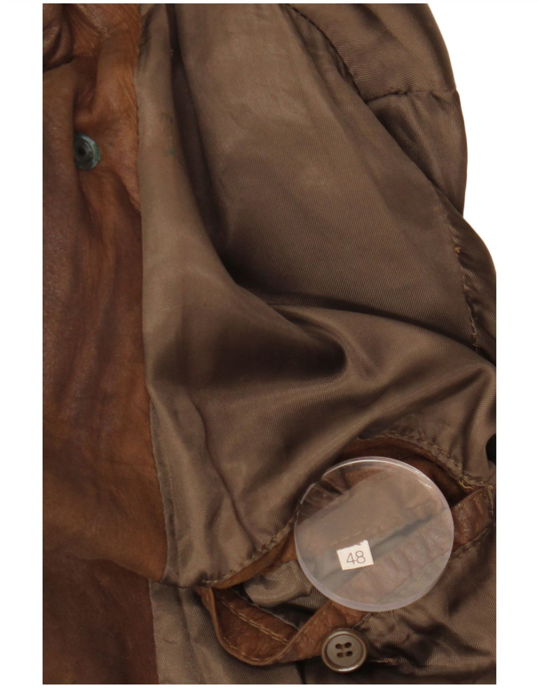 Vintage Ανδρικό Loose Fit Δερμάτινο Μπουφάν IT 48 Δερμάτινο Μεσαίο Καφέ