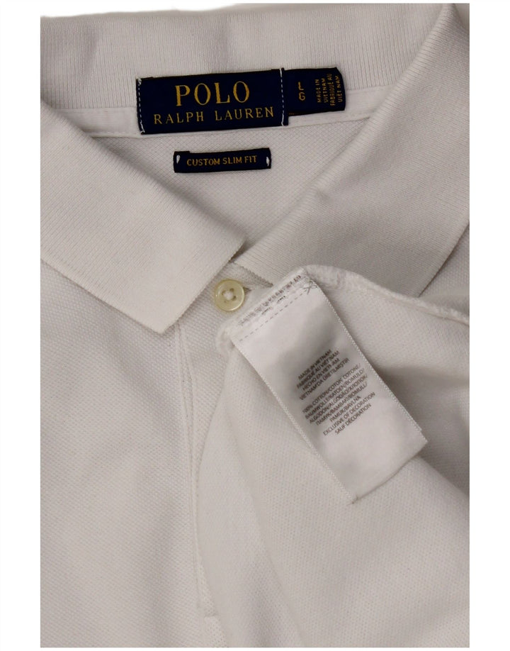 POLO RALPH LAUREN Ανδρικό πουκάμισο Polo με λεπτή εφαρμογή, μεγάλο λευκό βαμβακερό