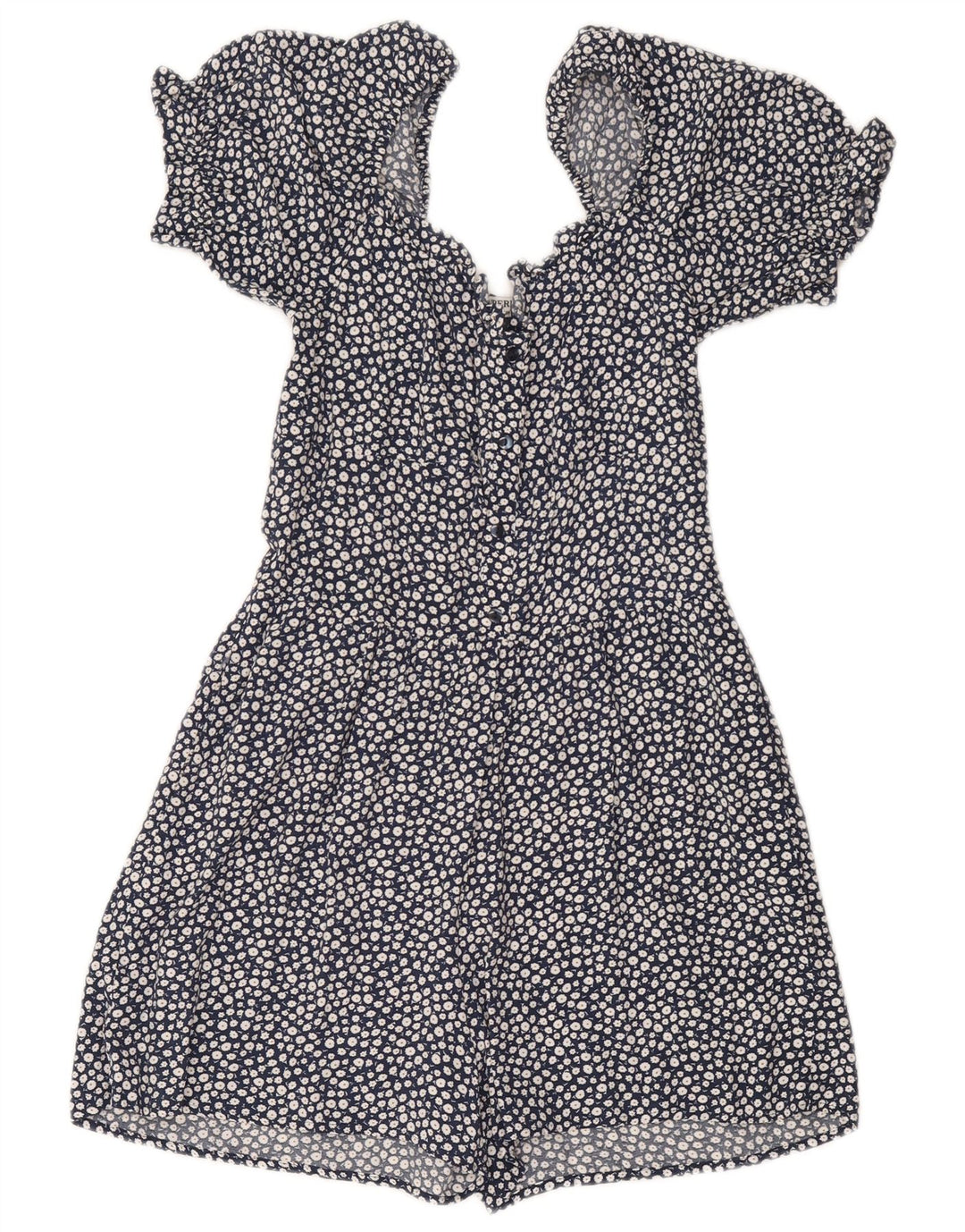 Γυναικείο Playsuit UK 8 SUPERDRY Small Navy Blue Floral Viscose