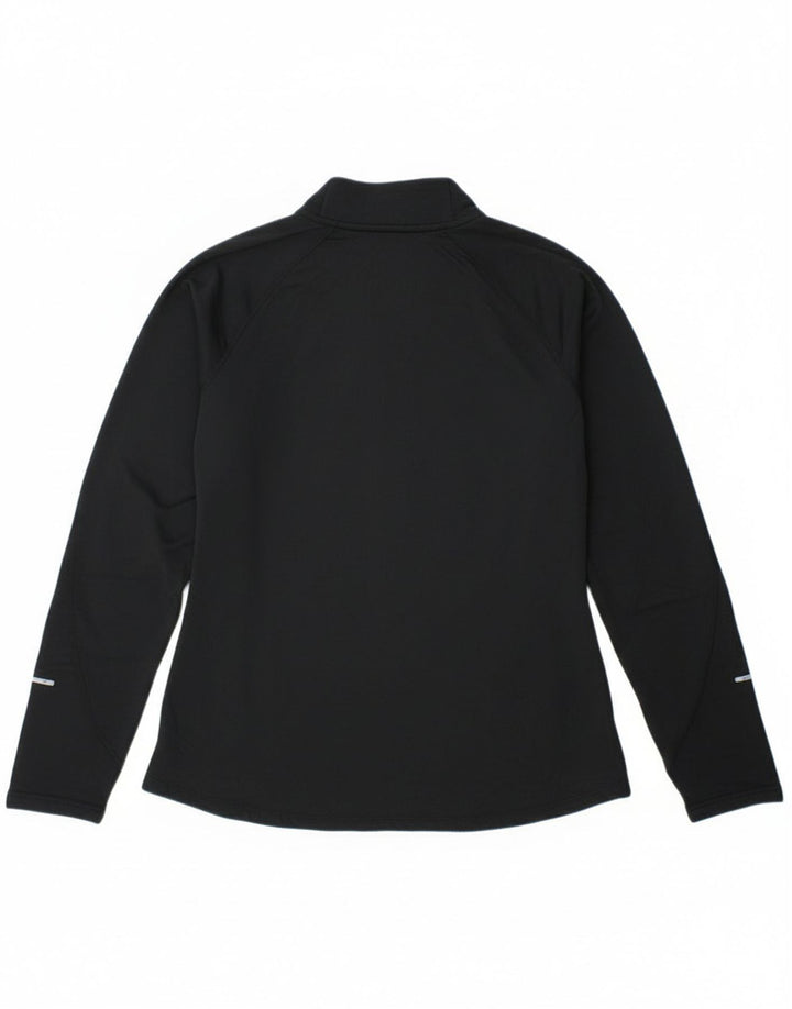 Nike γυναικείο Dri Fit με φερμουάρ με λαιμόκοψη μακρυμάνικο UK 14 μεγάλο μαύρο πολυεστέρα