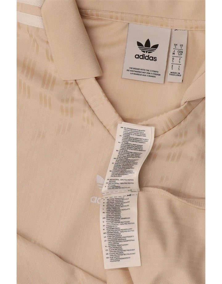 Ανδρικό μπλουζάκι Adidas Polo Μικρό μπεζ ριγέ πολυεστέρα