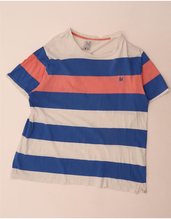 Ανδρικό T-Shirt Crew Clothing Top 3XL πολύχρωμο ριγέ βαμβακερό