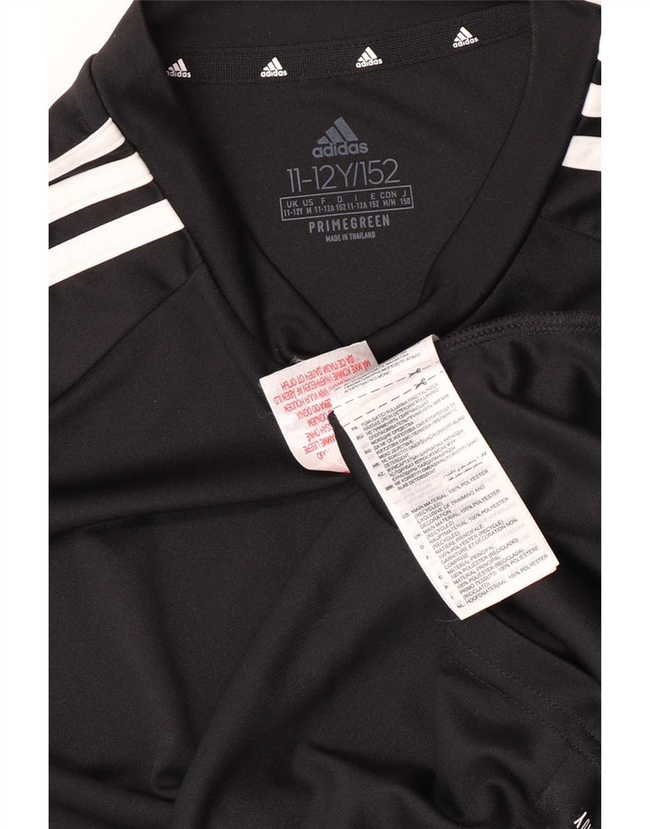 Adidas Boys Aeroready κανονικό T-shirt Top 11-12 ετών μαύρο πολυεστέρα