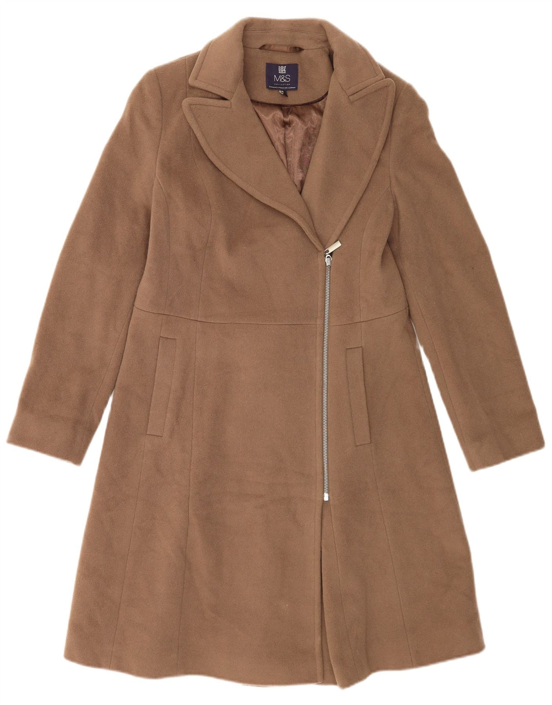 Marks & Spencer Γυναικείο Πανωφόρι UK 10 Small Beige Wool