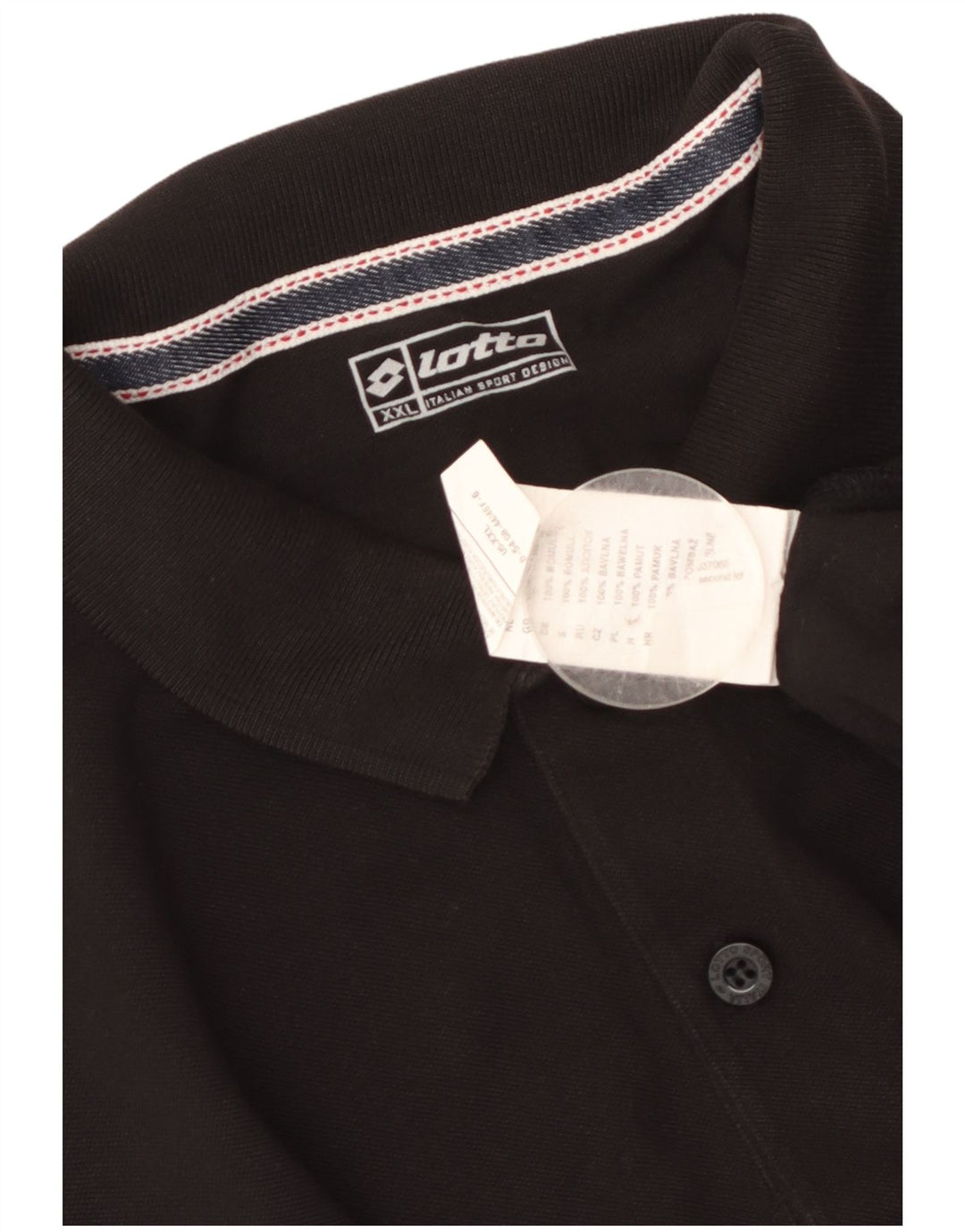 Lotto Ανδρικό Πόλο Μπλουζάκι 2XL Μαύρο βαμβακερό