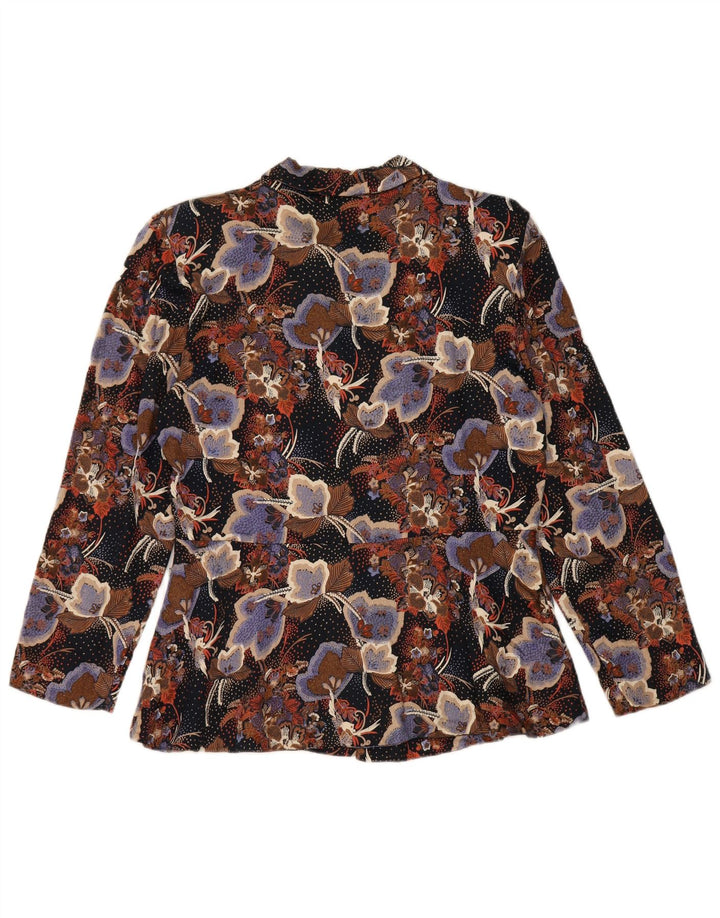 Vintage γυναικείο πουκάμισο μπλούζα UK 14 Medium πολύχρωμο Floral