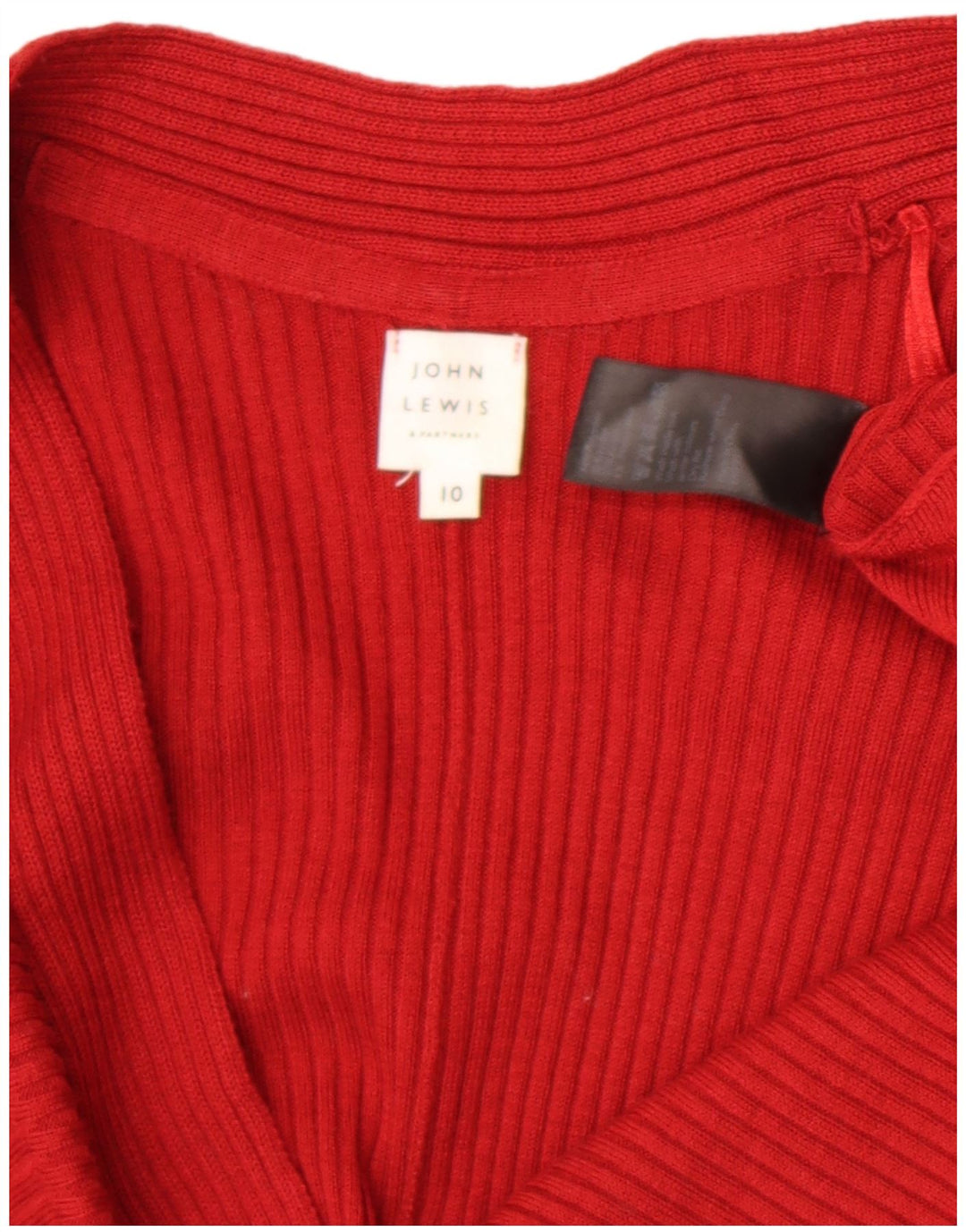 John Lewis Γυναικείο ανοιχτό πουλόβερ UK 10 Small Red Polyester
