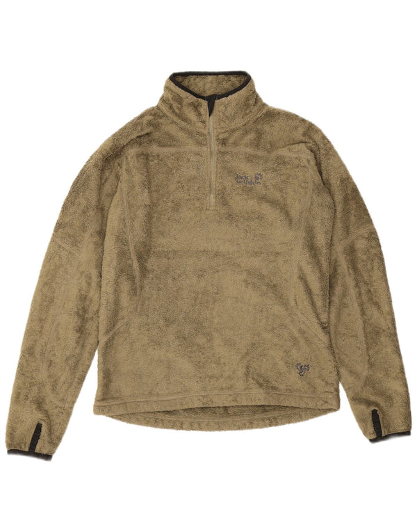 Jack Wolfskin γυναικείο φερμουάρ με λαιμόκοψη φλις άλμα UK 10 Small Khaki Polyester