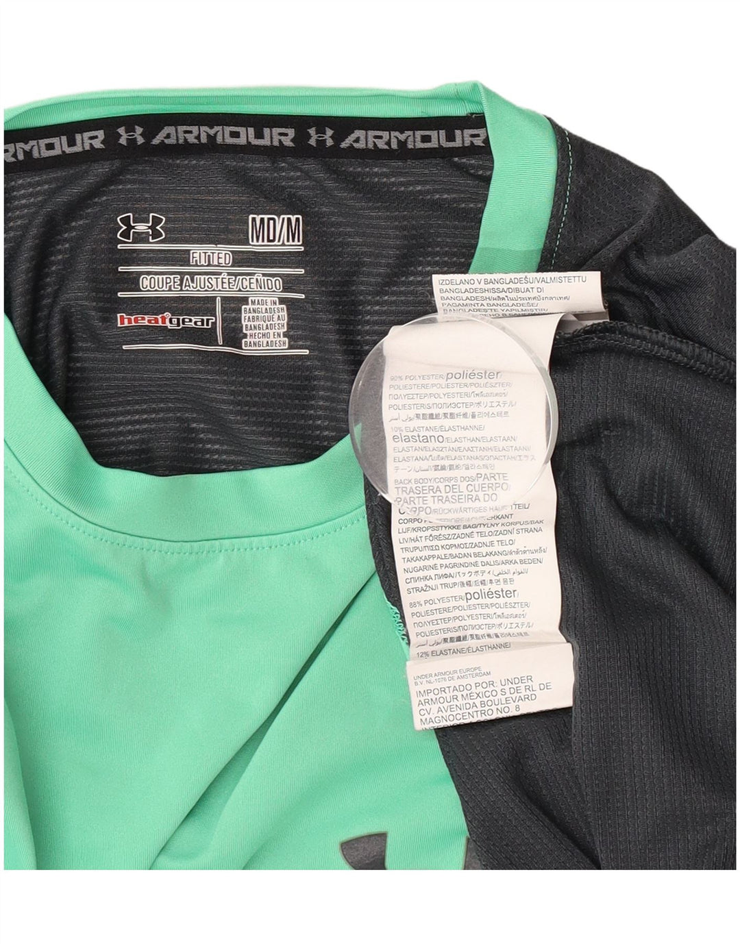 Ανδρικό μπλουζάκι Under Armour Heat Gear Top Medium Green Colourblock Πολυεστέρας