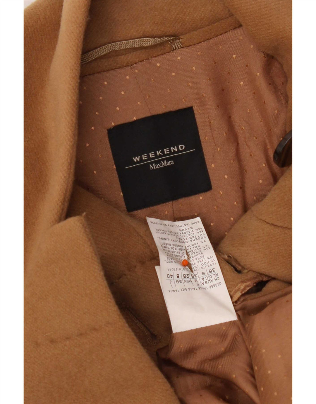 Max Mara Γυναικείο Πανωφόρι Σαββατοκύριακου UK 8 Μικρό μπεζ παρθένο μαλλί