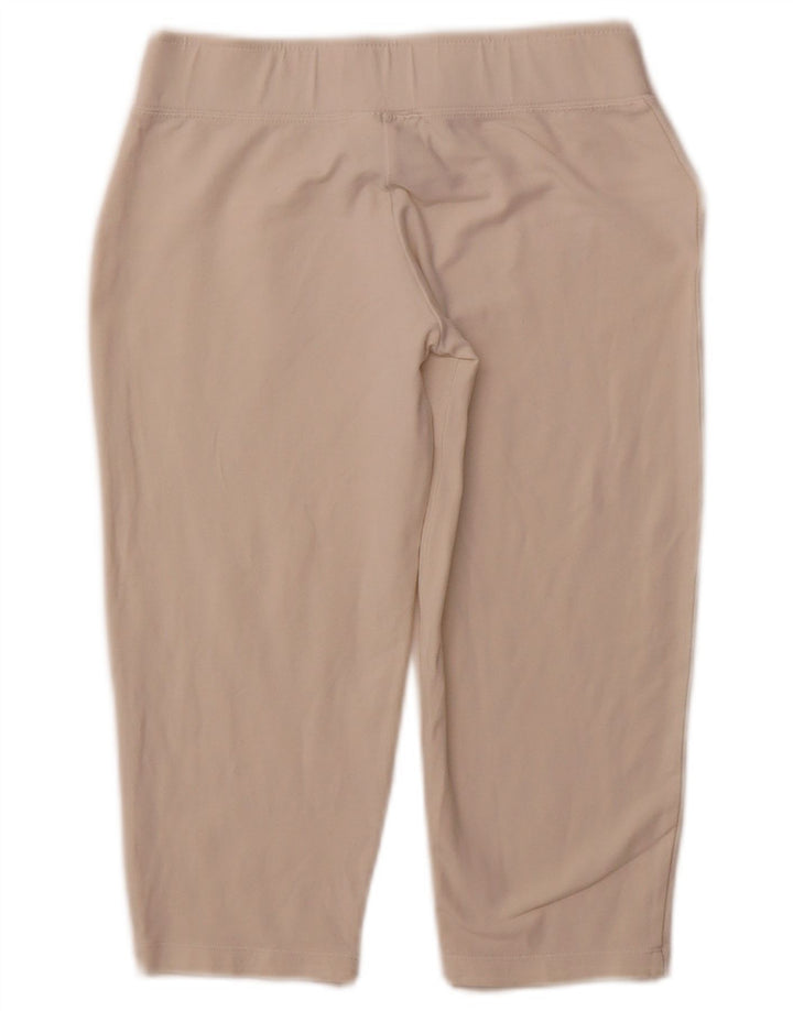 CHAMPION Womens Capri Leggings UK 12 Medium Off White Cotton