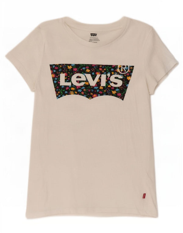 Γυναικείο γραφικό μπλουζάκι Levi's Top UK 6 XS Λευκό βαμβακερό