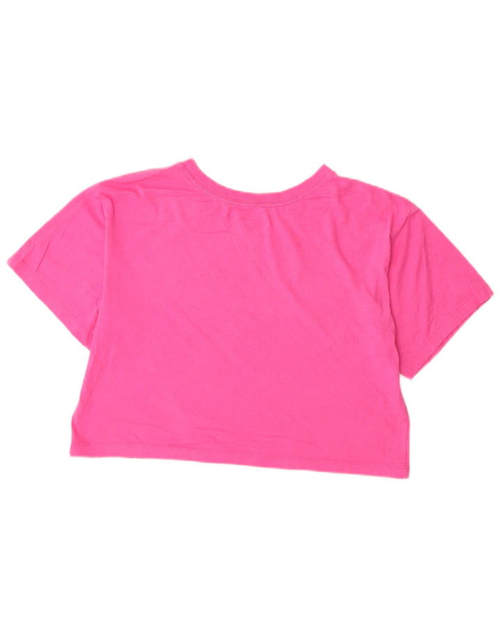CHAMPION Γυναικείο Crop Graphic T-Shirt Top UK 10 Small Pink