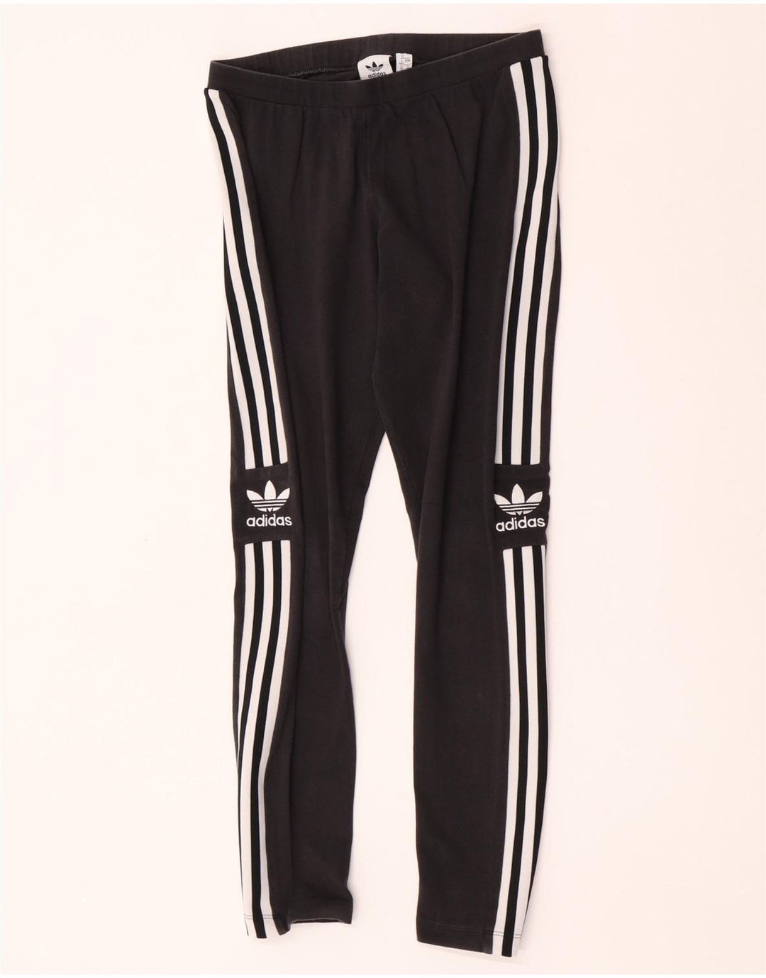 Γυναικεία γραφικά κολάν Adidas UK 12 μεσαίο μαύρο βαμβακερό