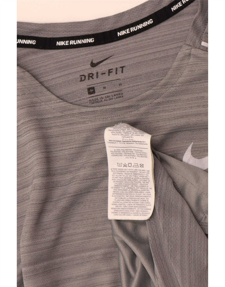 Ανδρικό T-Shirt Nike Dri Fit Τοπ μεσαίου γκρι ριγέ πολυεστέρα