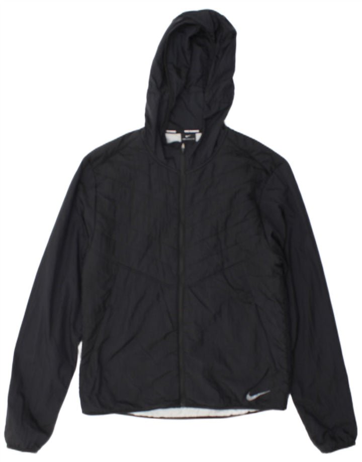 Nike γυναικείο μπουφάν με κουκούλα για τρέξιμο UK 10 μικρό μαύρο νάιλον