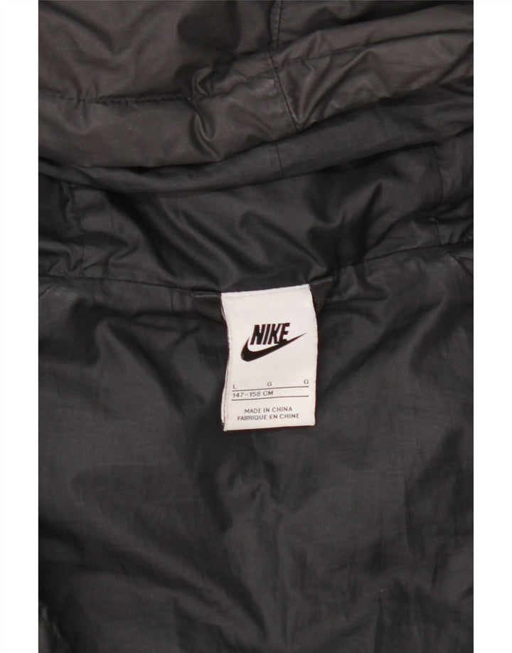 Μπουφάν Nike Boys με κουκούλα με επένδυση 12-13 ετών, μεγάλο μαύρο πολυεστέρα