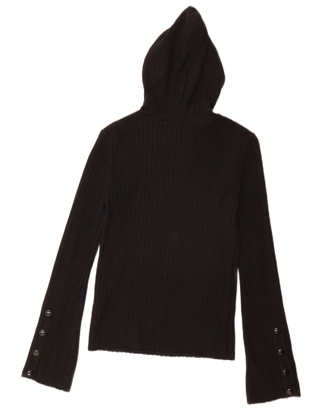 ZARA Womens Hooded Jumper Sweater UK 12 Medium Black Viscose