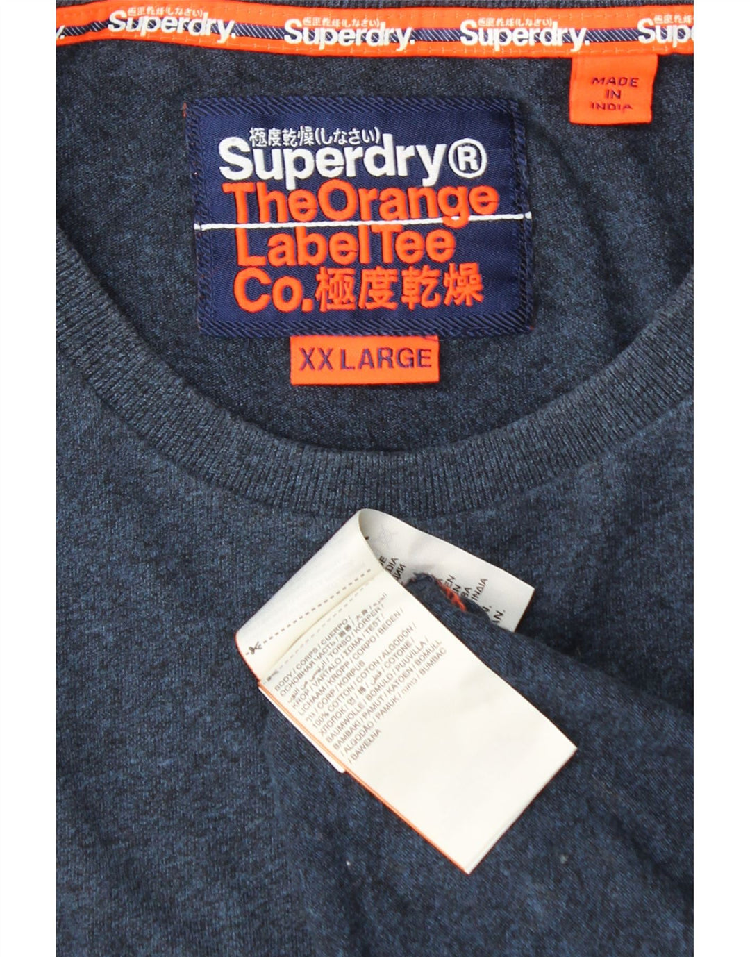 Ανδρικό μπλουζάκι SUPERDRY μακρυμάνικο 2XL Navy Blue Colourblock Βαμβακερό