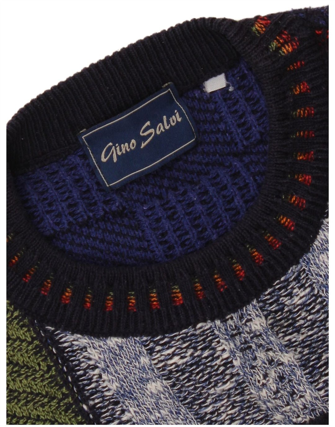 Vintage ανδρικό πουλόβερ με λαιμόκοψη XL πολύχρωμο συνονθύλευμα