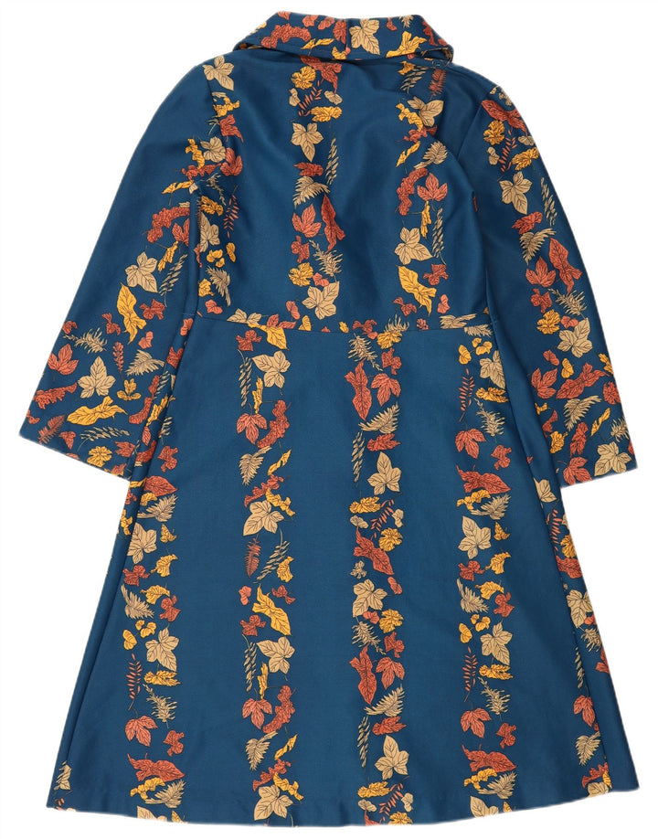 Vintage γυναικεία ρόμπα UK 14 Medium Blue Floral