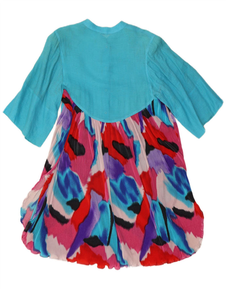 Γυναικείο φόρεμα παραλίας Marisa Padovan One Size Blue Tie Dye Λινό