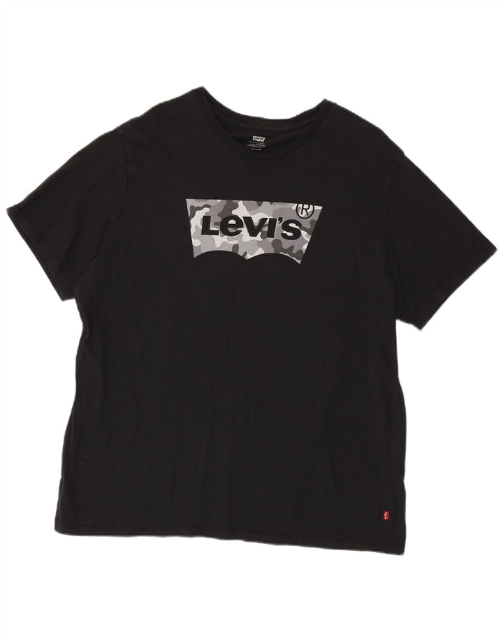 Ανδρικό γραφικό T-Shirt LEVI'S Top XL Μαύρο βαμβακερό