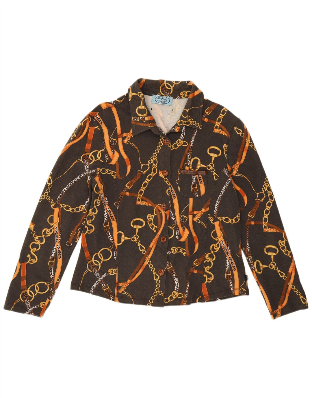 Vintage γυναικείο πουκάμισο UK 14 Μεσαίο γκρι βαμβακερό