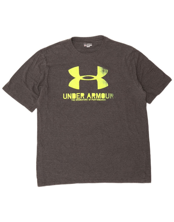 Under Armour Ανδρικό Heat Gear Graphic T-Shirt Top 2XL Γκρι βαμβακερό