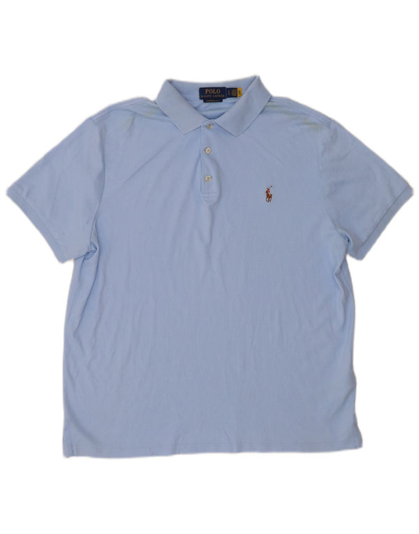 Polo Ralph Lauren Mens Custom Slim Fit Polo Shirt Large Blue Cotton