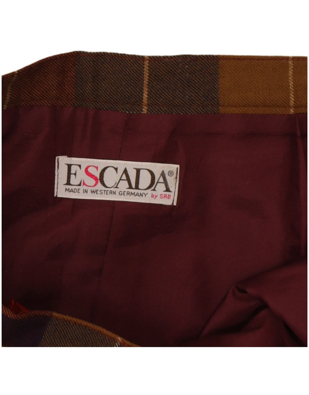 Escada γυναικεία πλισέ φούστα σε γραμμή Α W30 μεσαία πολύχρωμη καρό μαλλί