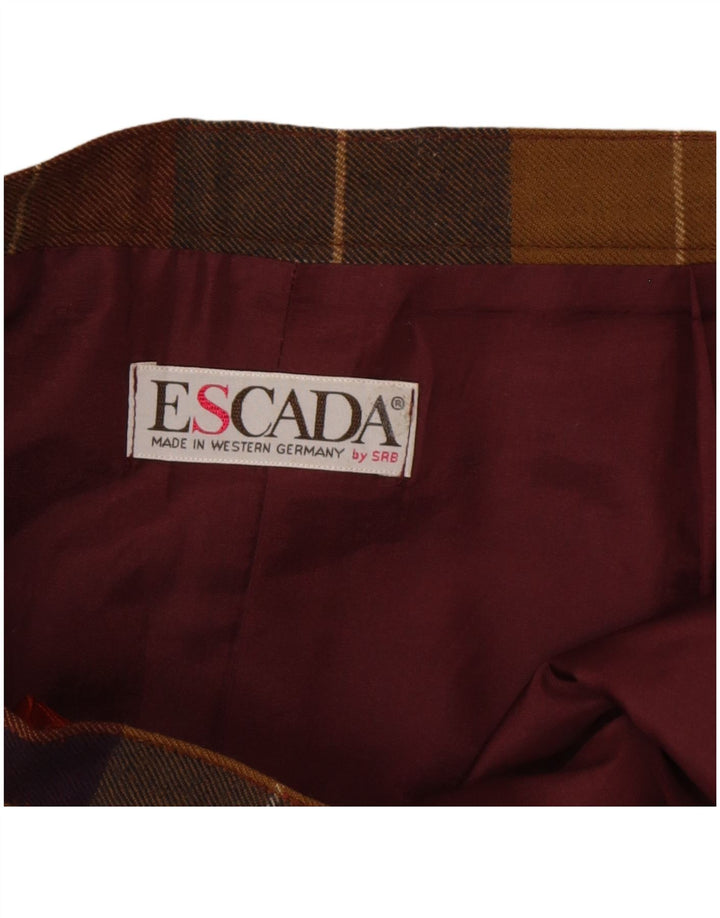 Escada γυναικεία πλισέ φούστα σε γραμμή Α W30 μεσαία πολύχρωμη καρό μαλλί