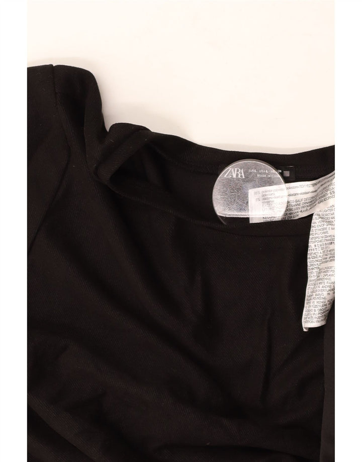 Γυναικείο φόρεμα ZARA A-Line UK 16 Large Black Floral Polyester