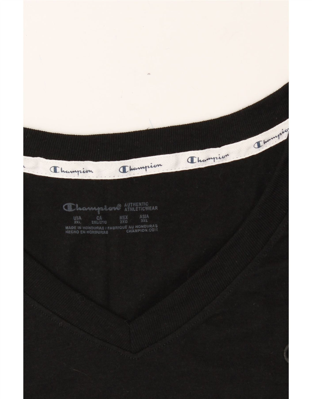 CHAMPION Womens T-Shirt Top UK 20 2XL Black Polyester Vintage Champion and Second-Hand Champion from Messina Hembry 