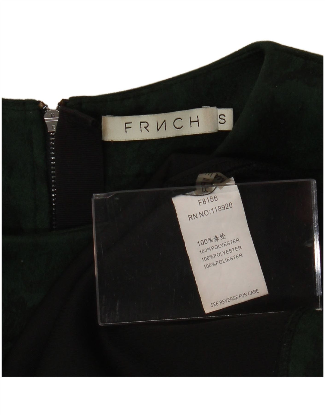 FRNCH Γυναικεία Crop Μπλούζα Τοπ UK 16 Small Green Floral Polyester