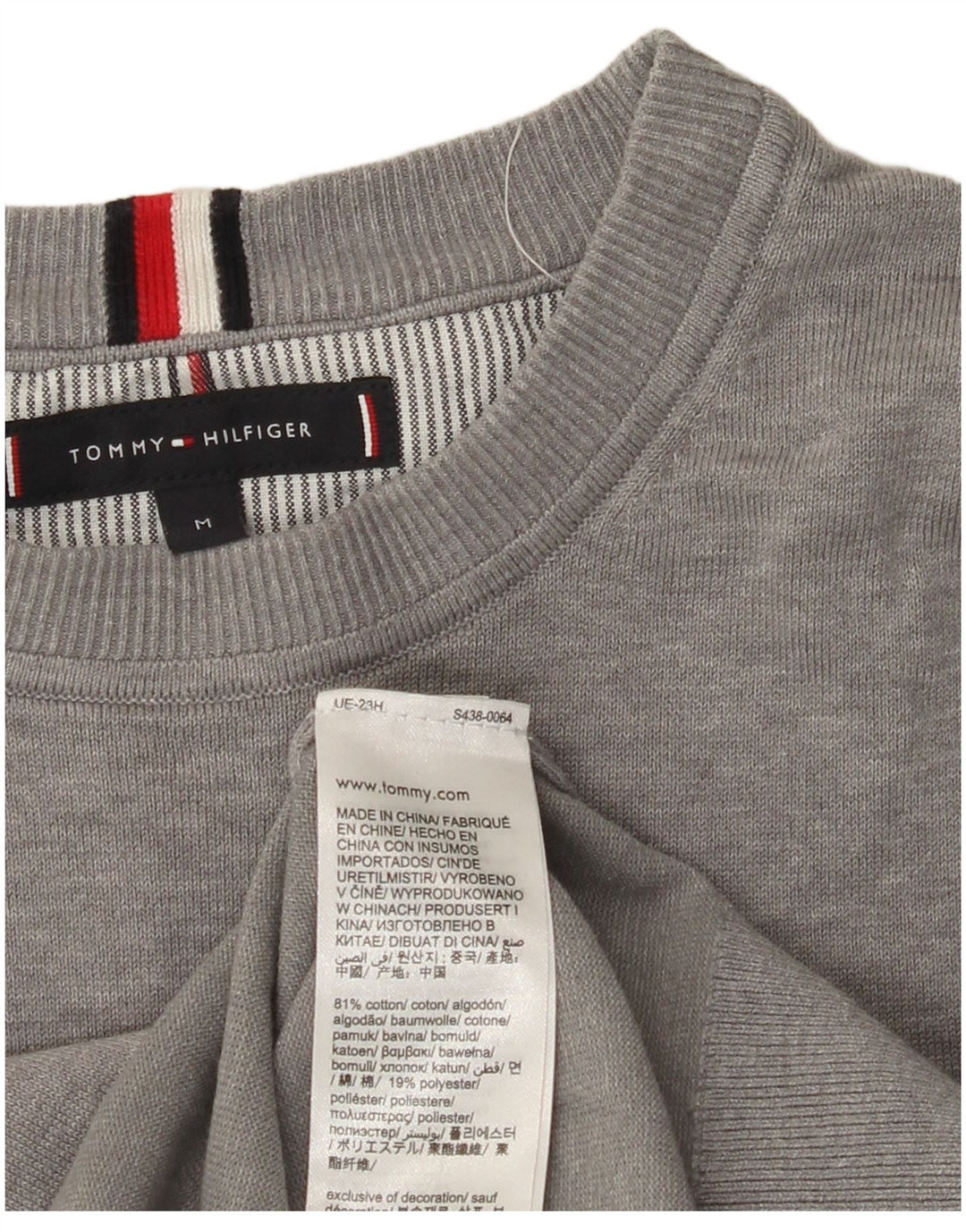 TOMMY HILFIGER Ανδρική φούτερ Jumper Μεσαίο γκρι βαμβακερό