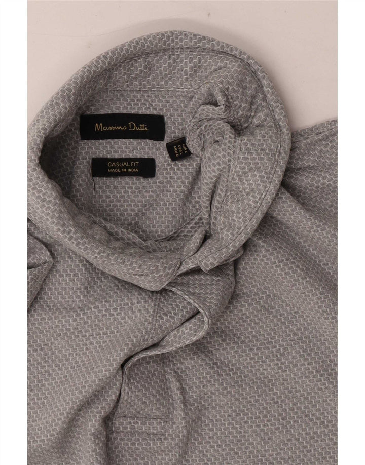 Massimo Dutti Ανδρικό πουκάμισο Polo Casual Fit μεγάλο γκρι