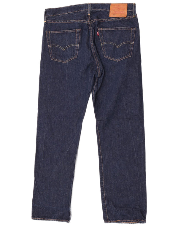 Levi's Mens 501 Straight Jeans W34 L30 Navy Blue Cotton