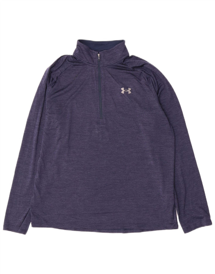 Ανδρική φόρμα πουλόβερ με φερμουάρ Under Armour Top Large Navy Blue Pinstripe
