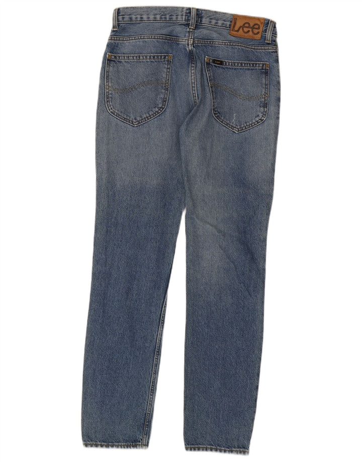 Lee Womens Rider Distressed Slim Jeans W30 L32 Blue Cotton