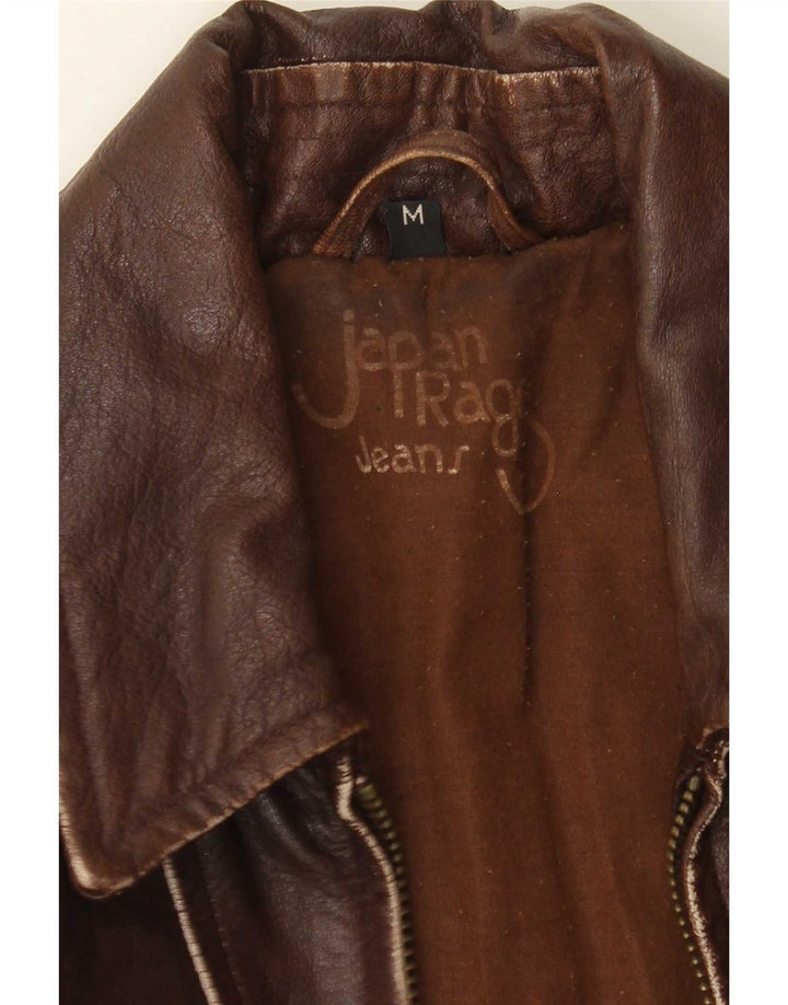 Vintage Ανδρικό Δερμάτινο Μπουφάν UK 38 Medium Brown Patchwork