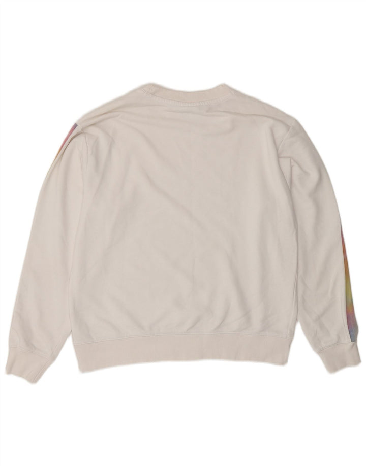 CHAMPION Womens Graphic Sweatshirt Jumper UK 10 Small White Colourblock