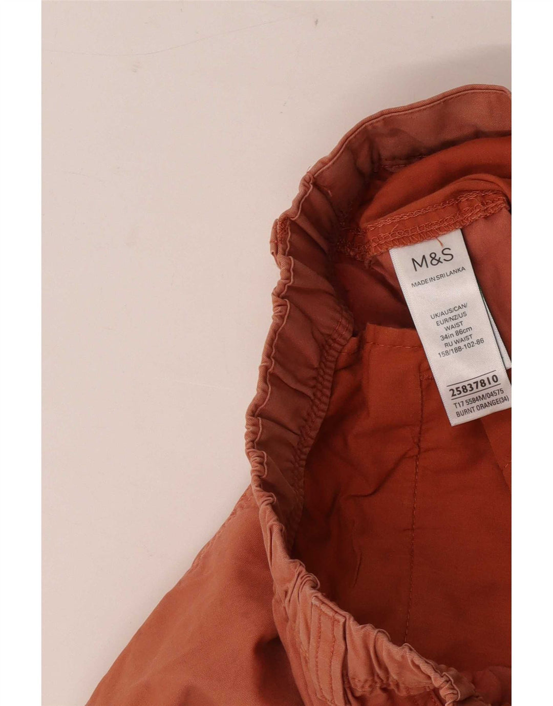 Marks & Spencer Mens Chino Shorts W34 Large Orange Cotton