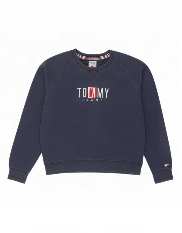 Tommy Hilfiger Γυναικείο Φούτερ γραφικό Jumper UK 16 Large Navy Blue