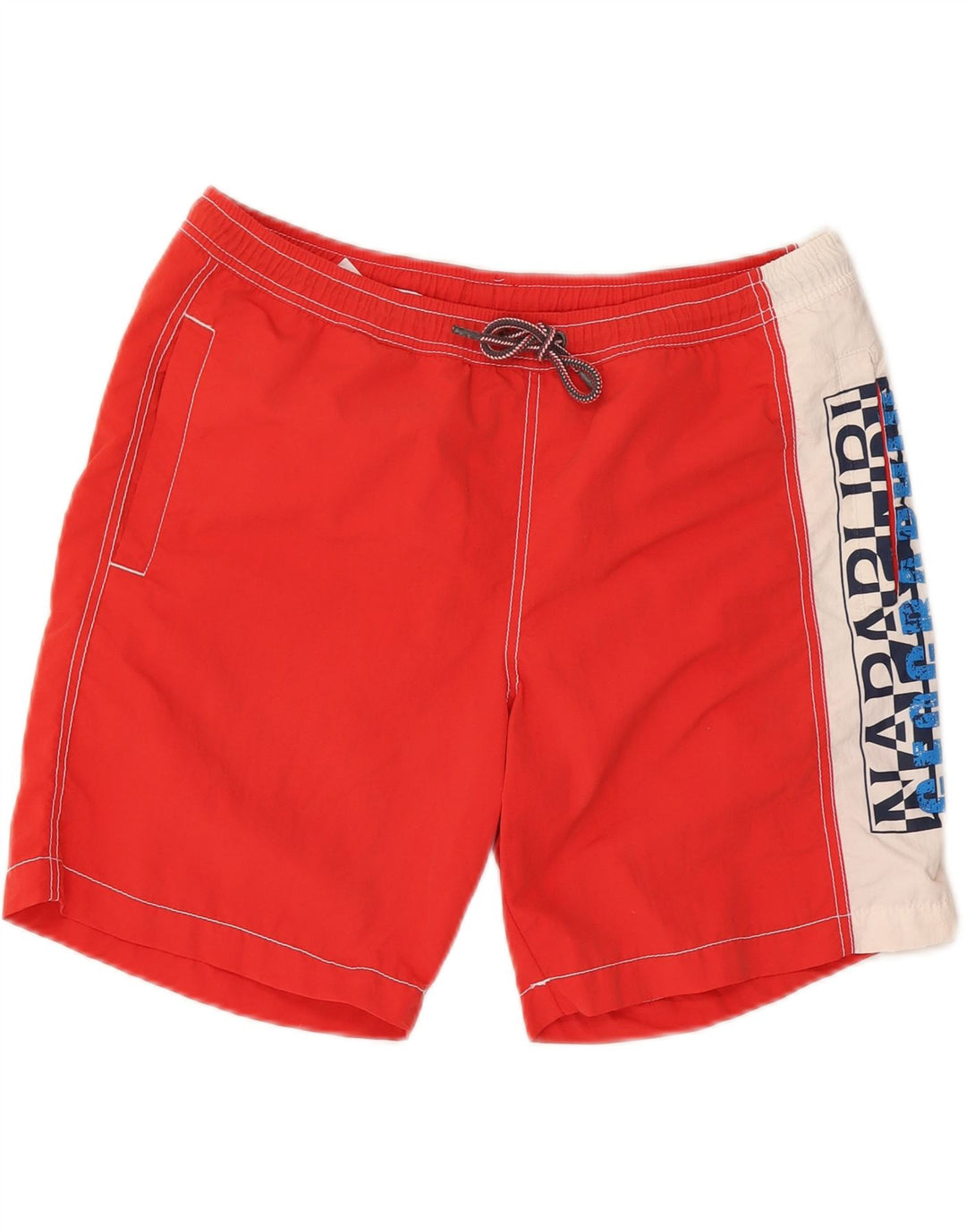 NAPAPIJRI Mens Graphic Swimming Shorts XL  Red Colourblock Polyester