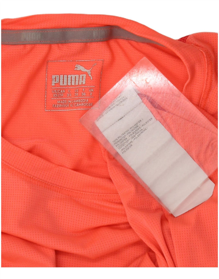 PUMA Γυναικείο T-Shirt Top UK 8 Μικρό πορτοκαλί πολυεστέρας