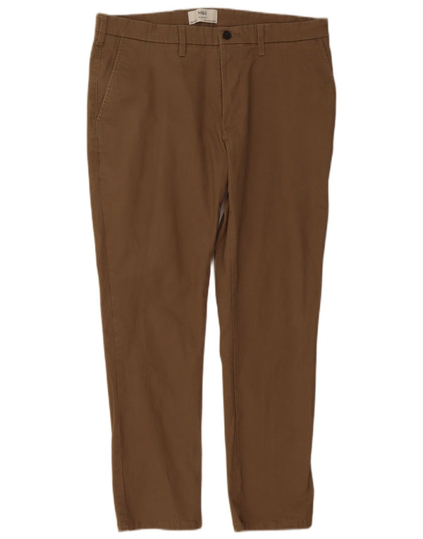 Ανδρικό παντελόνι Chino Marks & Spencer W36 L29 Μπεζ βαμβακερό